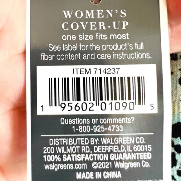 West Loop Animal Print Kimono Cover Up Boho Pom Pom Trim V Neck Sheer NWT OSFM - Picture 10 of 10